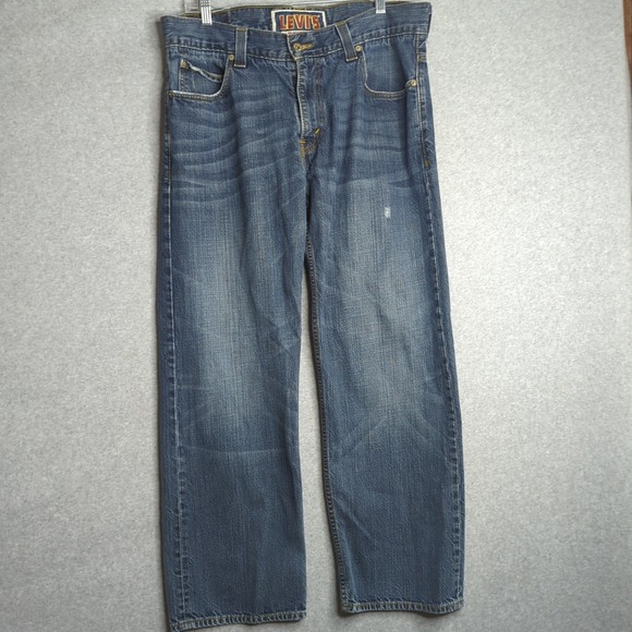 Levis 549 Low Loose Fit Jeans Mens 36x30 Distressed Medium Wash Denim Buggy y2k - Picture 1 of 8